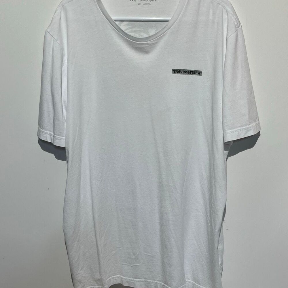 Travis Mathew Men's White Coast Run 100% Cotton Short Sleeve T-Shirt Size XXL